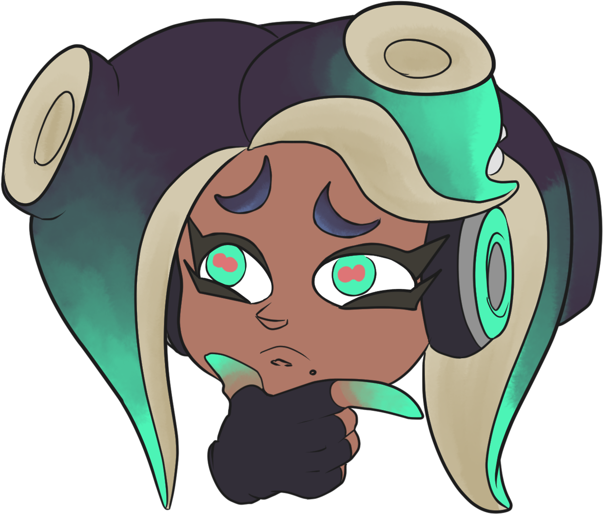 Marinathink Discord Emoji - Splatoon Marie Thinking Emoji (1280x1135), Png Download
