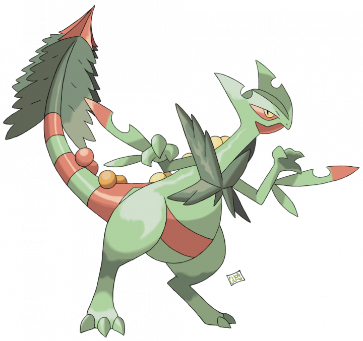You - Sceptile E Mega Sceptile (720x677), Png Download