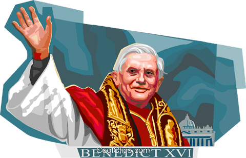 Pope Benedict Xvi Royalty Free Vector Clip Art Illustration - Pope Benedict Xvi Transparent (480x308), Png Download