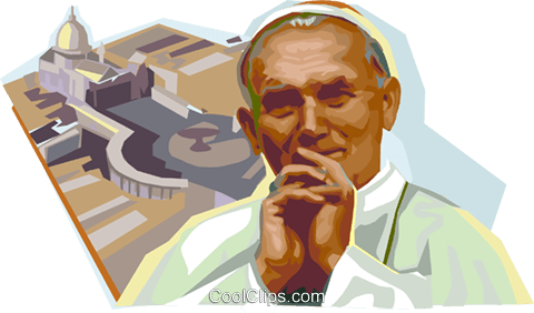 Pope John Paul Ii Royalty Free Vector Clip Art Illustration - John Paul Ii Png (480x282), Png Download