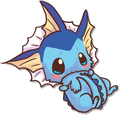 Vaporeon By Magicpawed-d4rercy - Vaporeon Kawaii (391x376), Png Download