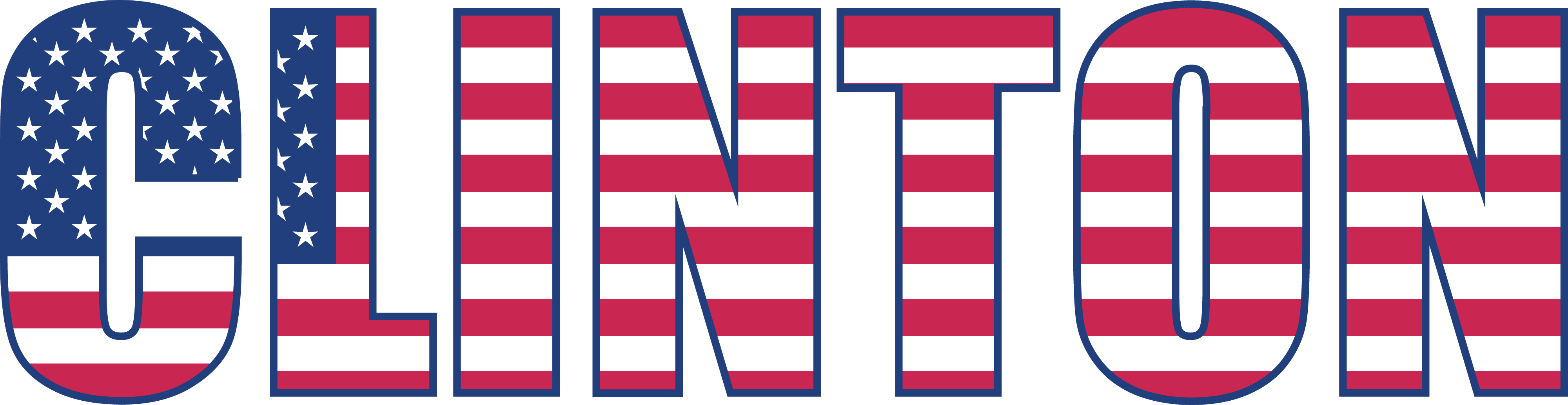 Free Clipart Of A Clinton Design In American Flag Pattern - Trump Name (4000x1033), Png Download