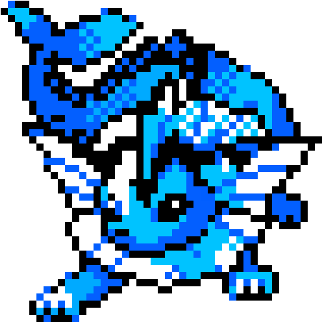 Vaporeon - Pixel Art Vaporeon (520x500), Png Download
