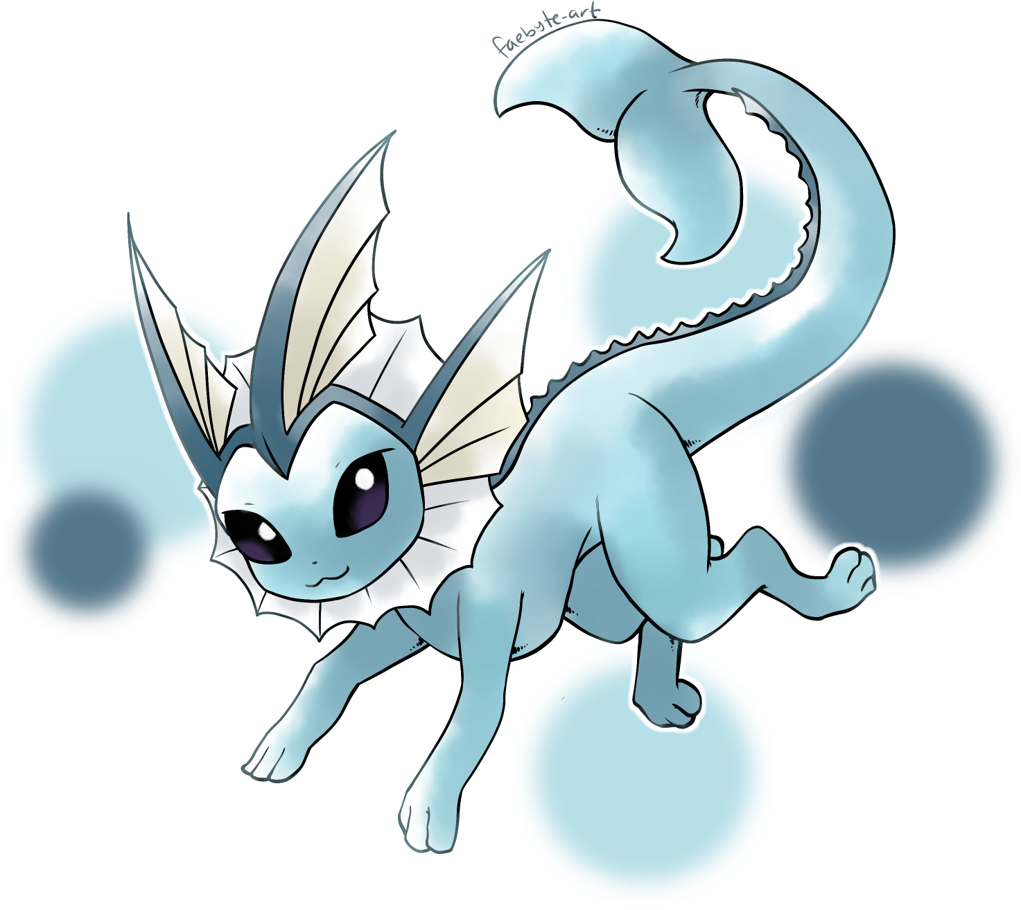 Oc Arta Vaporeon I Drew A Little While Back - Pokémon (1696x1492), Png Download