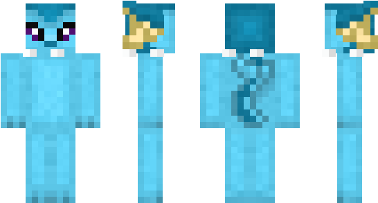 Minecraft Skin Vaporeon - Minecraft Enderman Skin Girl (600x348), Png Download