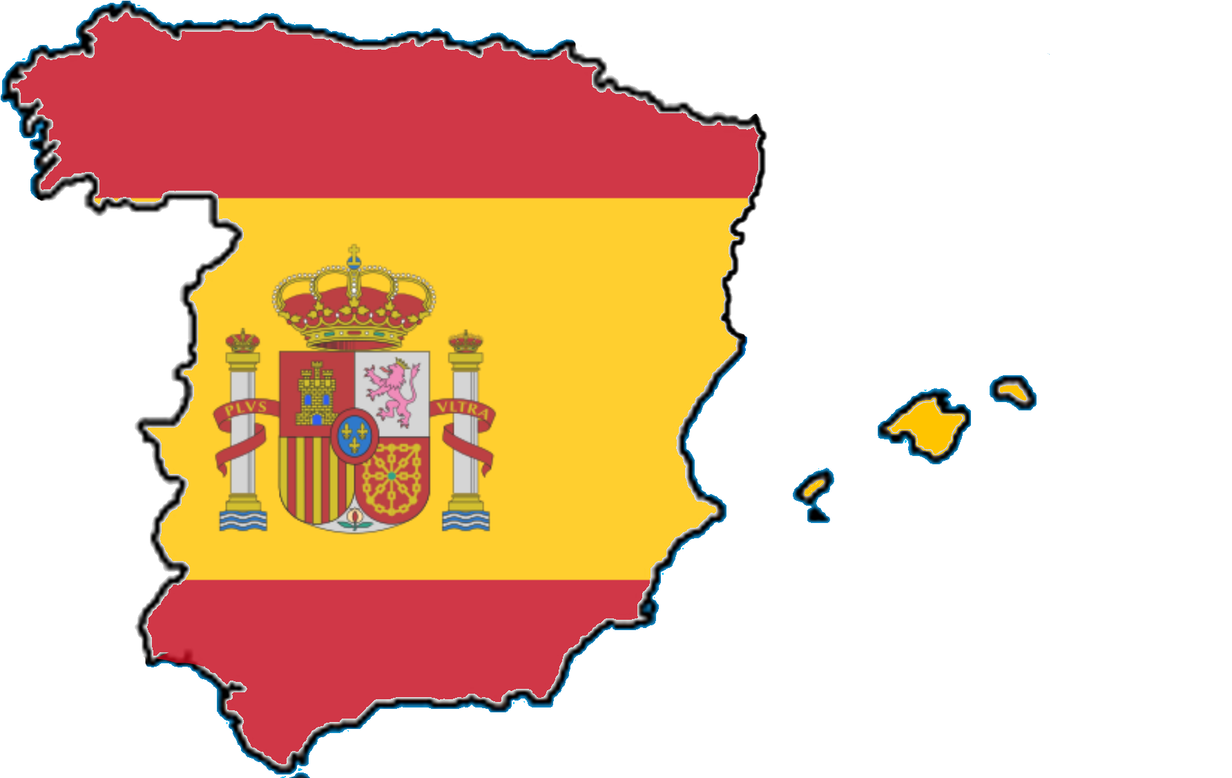 Go To Image - Spain Flag Map (2001x1125), Png Download