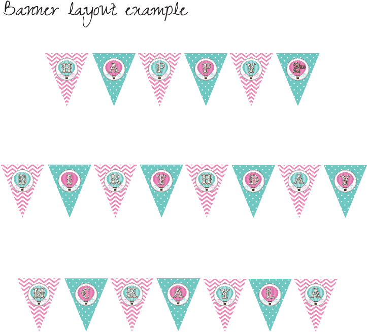Hot Air Balloon Printable Party Banner - Banner (748x748), Png Download