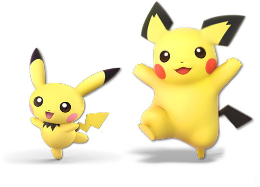 Ultimatei Got Bored And Did A Thing With Pichu's And - Smash Ultimate Pikachu And Pichu (585x600), Png Download