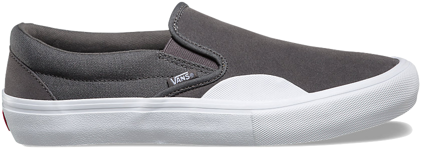 Footwear / Vans / Slip-on Pro - Vans Slip-on Pro (rubber) Pewter White (842x296), Png Download