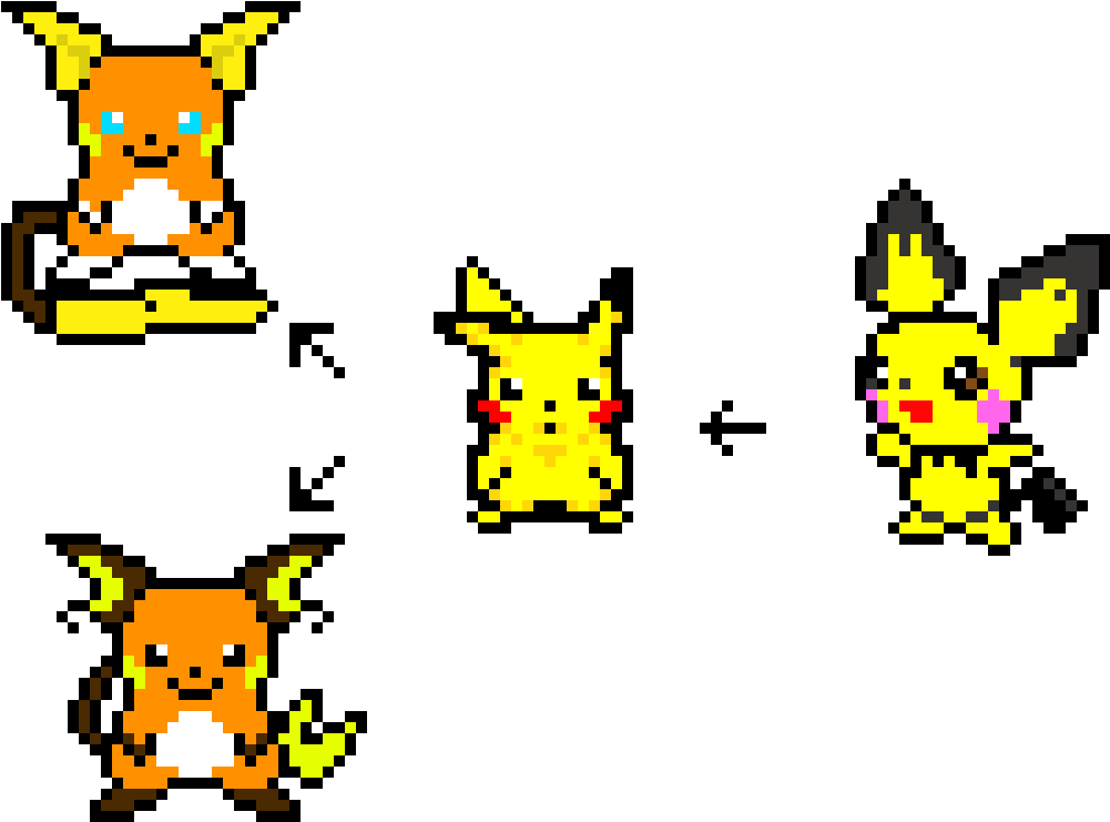 Pichu Evolution - Pichu Evolution Pixel Art (1170x880), Png Download