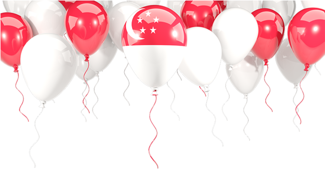 Singapore Flag Clipart Valentines Day - Singapore Flag Balloon Png (640x480), Png Download