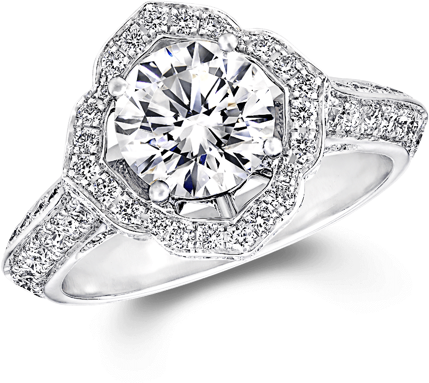 A Graff Round Brilliant Cut Diamond Star Flower Engagement - Graff Diamonds (2000x2000), Png Download