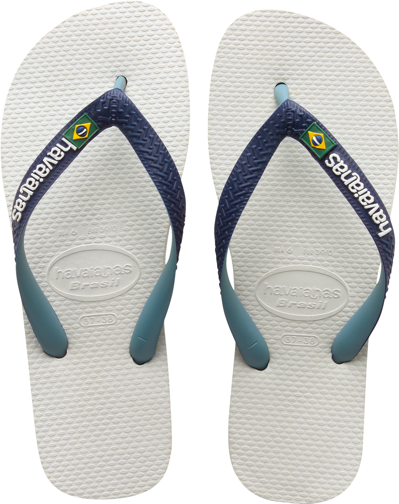 Brasil Mix Flip Flops - Havaianas Brasil Logo Mix White/navy Blue, (780x1000), Png Download
