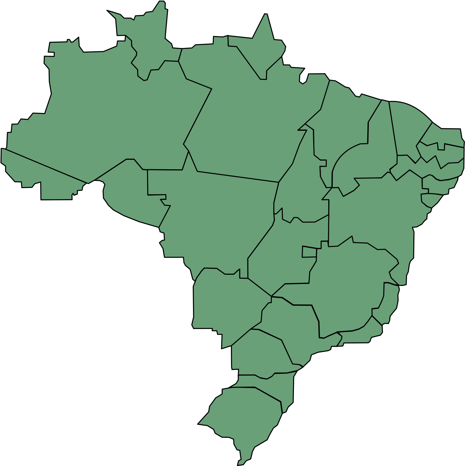 Brazil Clipart Brazil Map - Map Brazil (1697x2400), Png Download