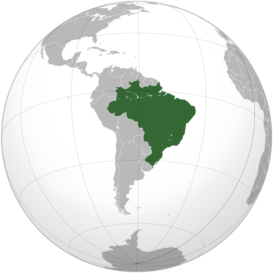 Brazil Map - Brazil Globe (541x541), Png Download