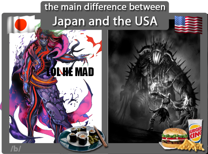 The Main Difference Between Japan And The Usa He Mad - Main Difference Between Japan Vs Usa (668x496), Png Download