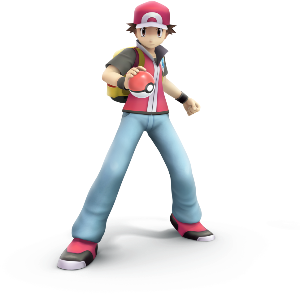 Pokemon Trainer Smash Bros Trophy Render By Nibroc - Pokemon Trainer Red 3d (1024x1024), Png Download