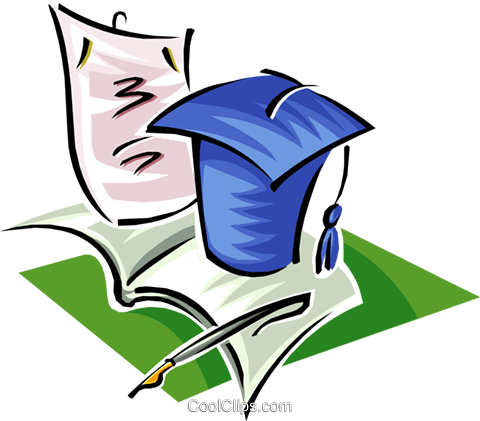 Birrete, Papel, Pluma, Un Diploma Libres De Derechos - Educacion (480x421), Png Download