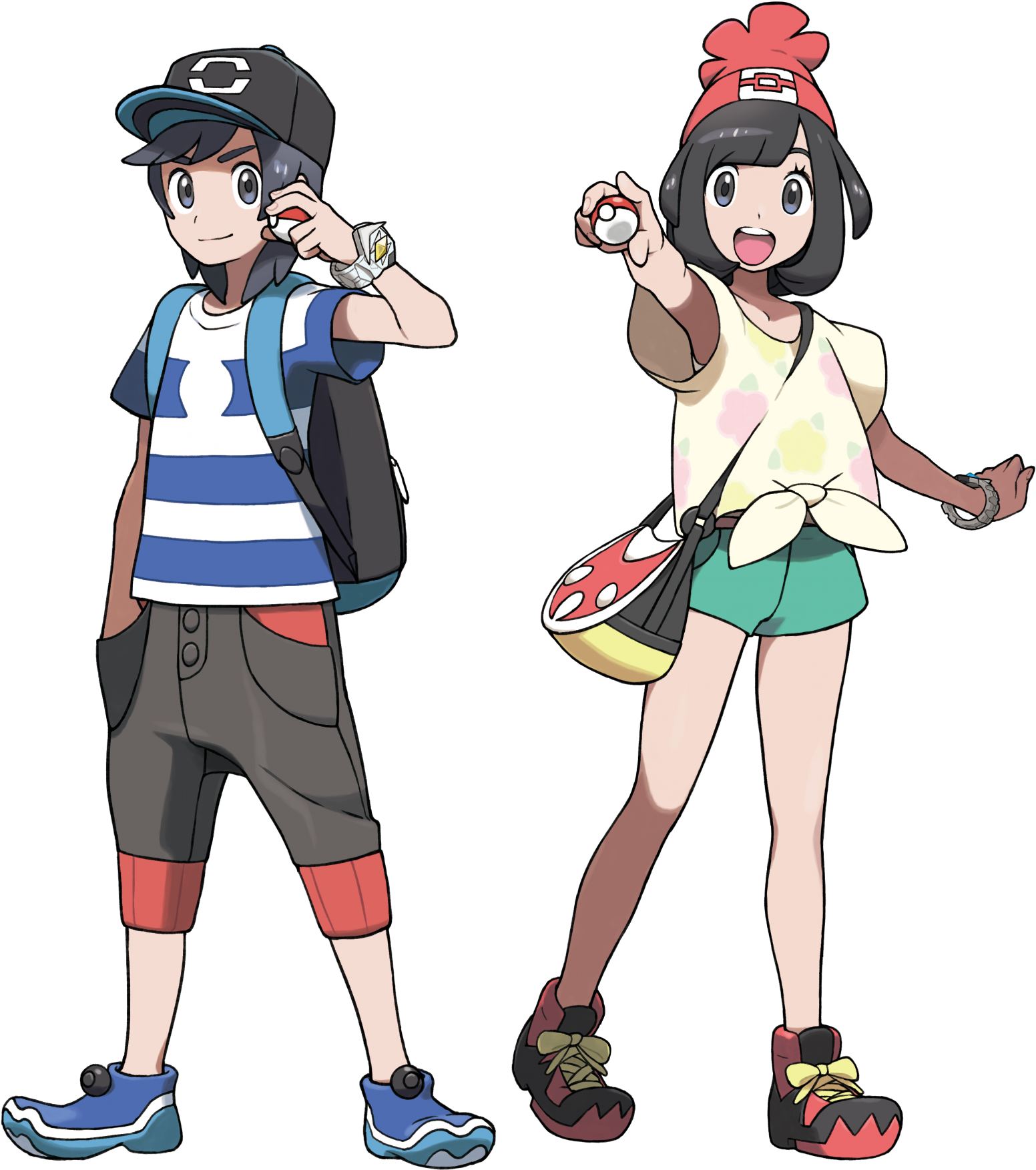 Main Characters Rgb 300dpi - Pokemon Sun Moon Character (1743x2048), Png Download