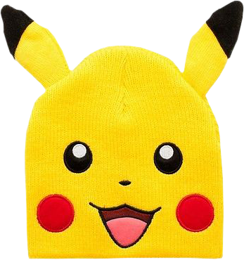 Pikachu Beanie With Ears - Knitted Yellow Pikachu Pokemon Beanie Hat With Ears (347x370), Png Download
