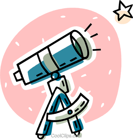 Telescope Royalty Free Vector Clip Art Illustration - Telescope And Stars Clipart (454x480), Png Download