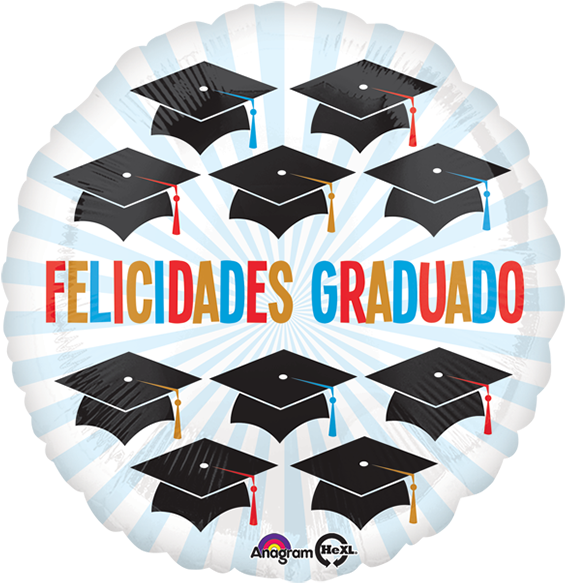 Globo Metálico Graduación Birretes Felicidades Graduado - Felicidades Al Recien Graduado (600x600), Png Download