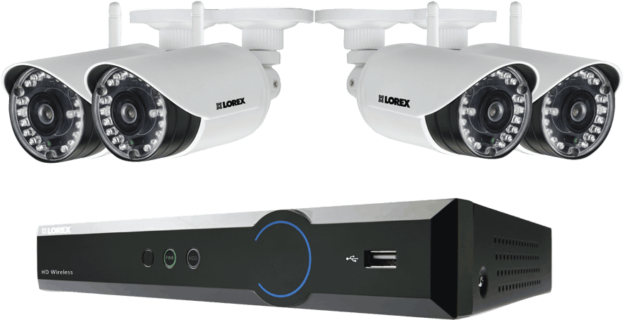 Lh041 Eco Series 4-channel Security Camera System With - Lorex Lx4471w 4-channel 720p Hd Wireless Security System (900x600), Png Download