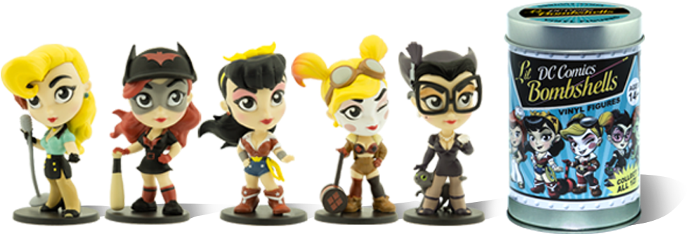 Dc Comics Bombshells Blind Tin Vinyl Figures (1000x500), Png Download