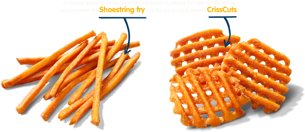 Sweet Potato Products In The Shapes Shoestring Fries - Lamb Weston Sweet Potato (1106x530), Png Download