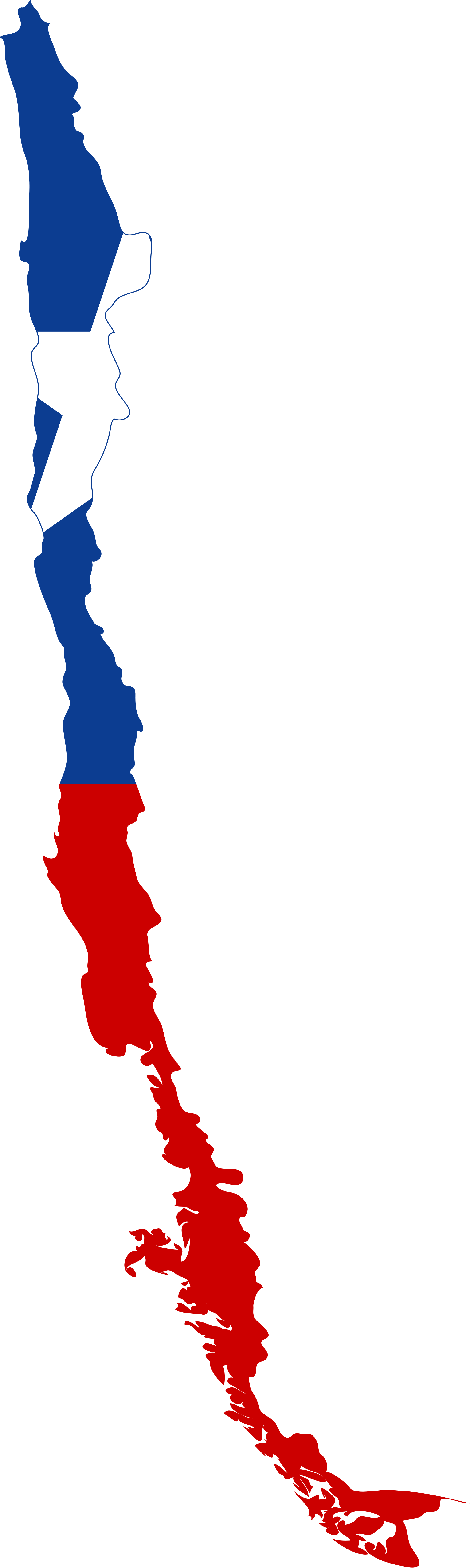 Flag-map Of Chile - Chile Flag On Map (2000x6679), Png Download