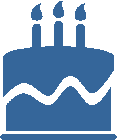 Birthday Icon Png Blue (416x499), Png Download