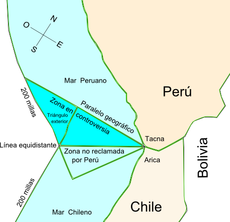 Peru And Chile Await The Hague's Decision On Maritime - Peru Disputa Chile Mar (462x446), Png Download