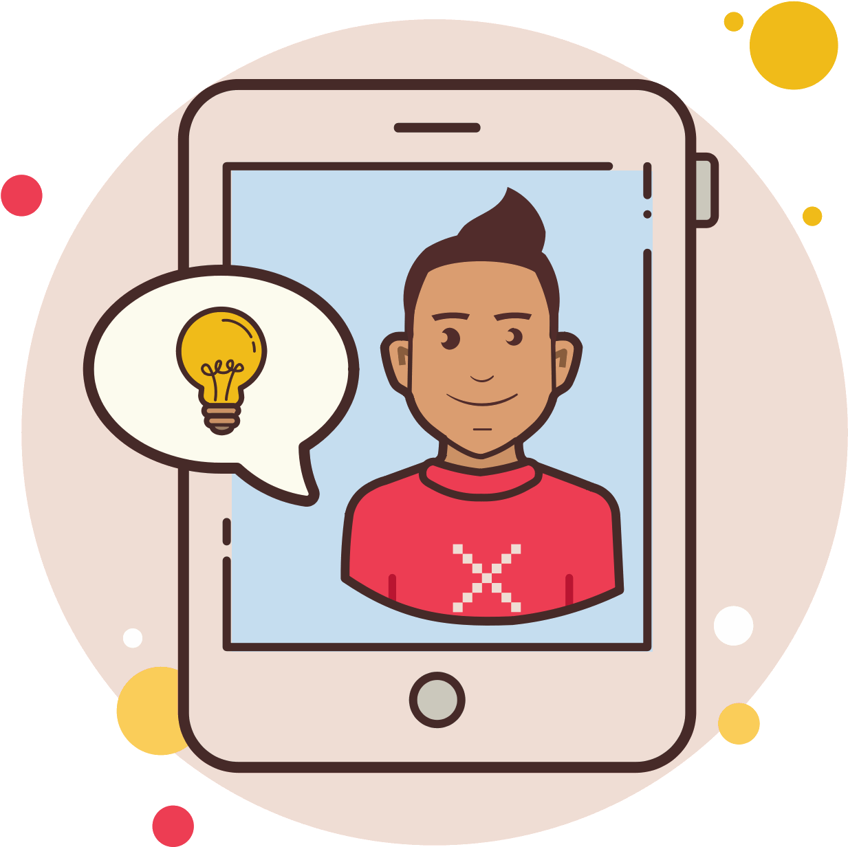 Man Ipad Idea Icon - Telephone (1600x1600), Png Download