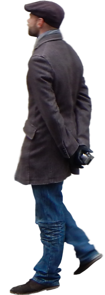 Man With Hat Alpha - Hombre Png (422x1099), Png Download