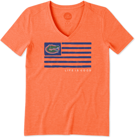 Women's Florida Gators Team Flag Cool Vee - Life Is Good Women's Auburn Mom Cool Vee (570x570), Png Download