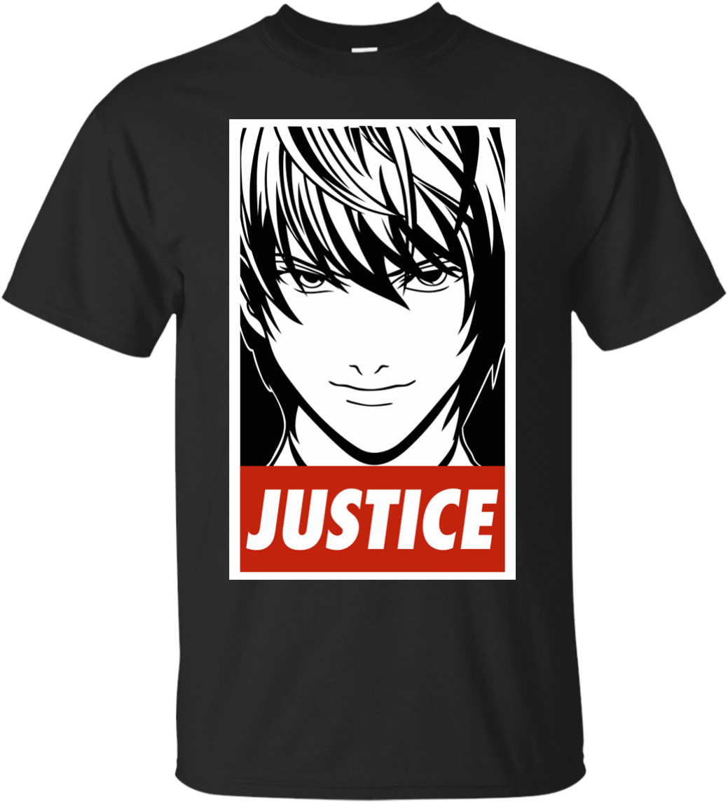 Customcat Apparel Custom Ultra Cotton T-shirt / Black - Death Note Shirt Kira (1155x1155), Png Download