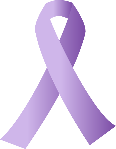 Lav Cancer Clip Art At Clker - Lavender Cancer Ribbon Png (462x593), Png Download
