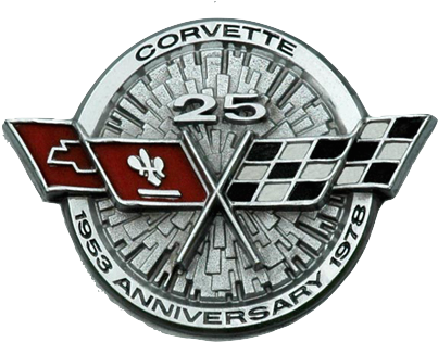 1973-74 - Silver Anniversary Corvette Logo (468x382), Png Download
