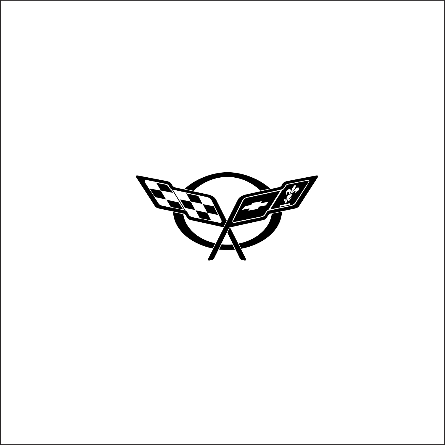 Chevrolet Corvette Logo Vector Free Download - Corvette C5 Parking Only Sign (1504x1503), Png Download