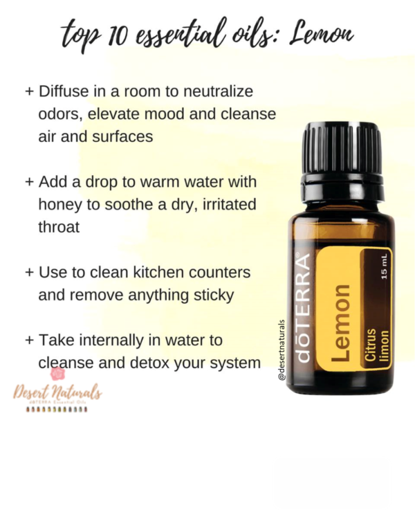 Uses For Lemon Essential Oil From Doterra - Doterra Lemon Essential Oil 15 Ml (600x737), Png Download