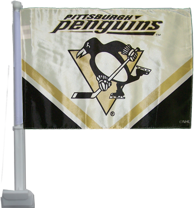 Nhl Pittsburgh Penguins Car Flags - Pittsburgh Penguins Hockey Rink (412x435), Png Download
