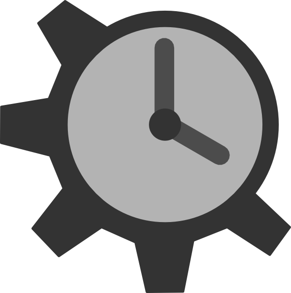 Svg Black And White Gear Clip Art At Clker Com Vector - Clock Gear Clip Art (600x603), Png Download