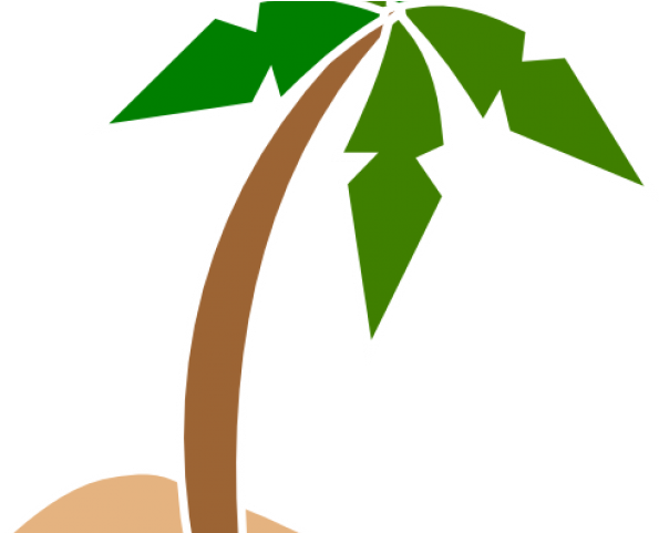 Leaves Clipart Coconut Tree - Person On Desert Island (640x480), Png Download