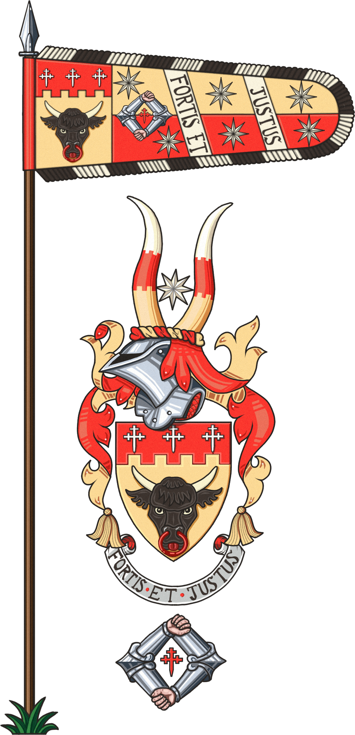 My Personal Arms, Standard, Motto, And Badge - Crest (1145x2367), Png Download