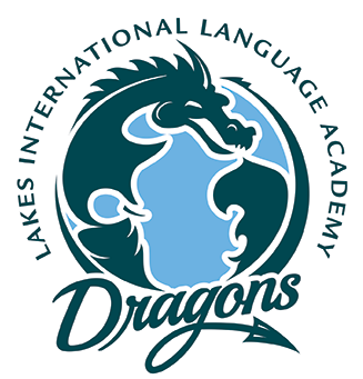 Lila Dragons Logo Dragonglobe Dragonstext Fnl - Lakes International Language Academy (359x373), Png Download
