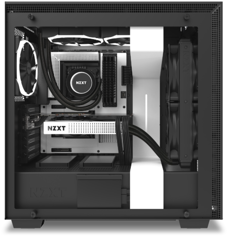 Nzxt Unveils N7 Z390 Motherboard - Nzxt H700i Matte White Smart Mid Tower Case (500x500), Png Download