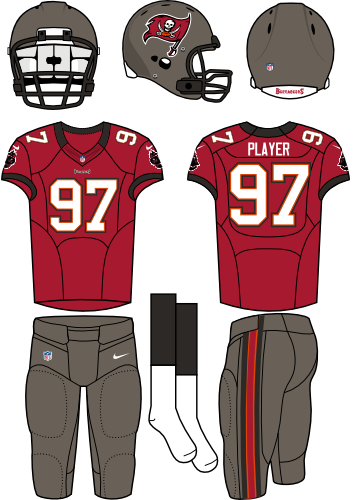 3868 Tampa Bay Buccaneers Home 2012 - New York Jets Home Uniform (353x500), Png Download