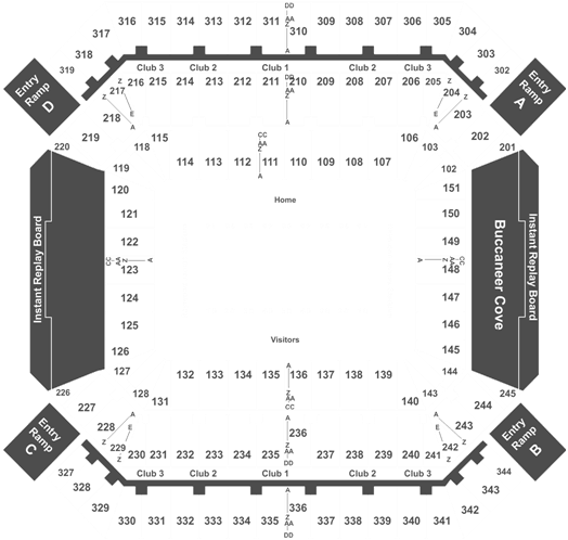 Tampa Bay Buccaneers Vs - Raymond James Stadium Section 304 Row H (525x525), Png Download