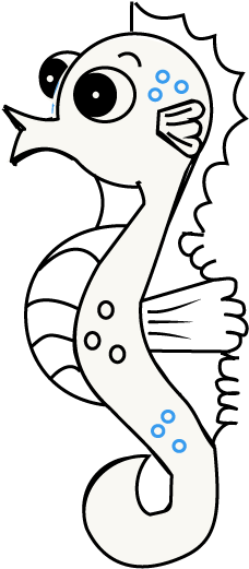 Drawn Seahorse Line Drawing - Seahorses Drawings (678x600), Png Download