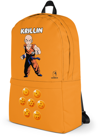 Krillin With Dragon Balls Backpack Solid Orange - Hello Unicorn Pink Backpack (600x600), Png Download